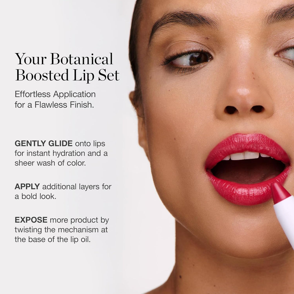 Ogee Tinted Sculpted Lip Oil - Blossom 4 Piece Gift Set - Made with 100% Organic Coconut Oil, Jojoba Oil, and Vitamin E - Best as Lip Balm, Lip Color or Lip Treatment