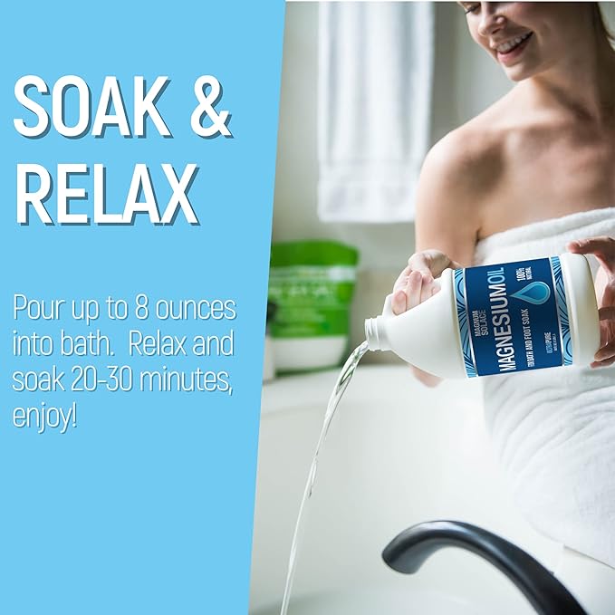 Pure Magnesium Bath Flakes & Magnesium Oil - 100% Natural Relief (3 Item Bundle)