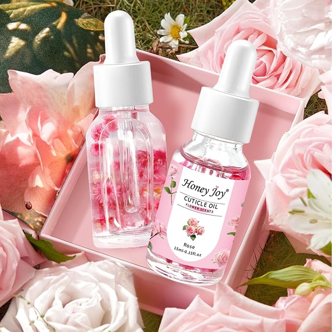 Honey Joy Cuticle Oil for Nails – Nail Oil Cuticle for Nail Care, Cuticle Nail Oil for Growth and Strength, Cuticle Oil for Nails, 0.5 fl. oz (Rose)