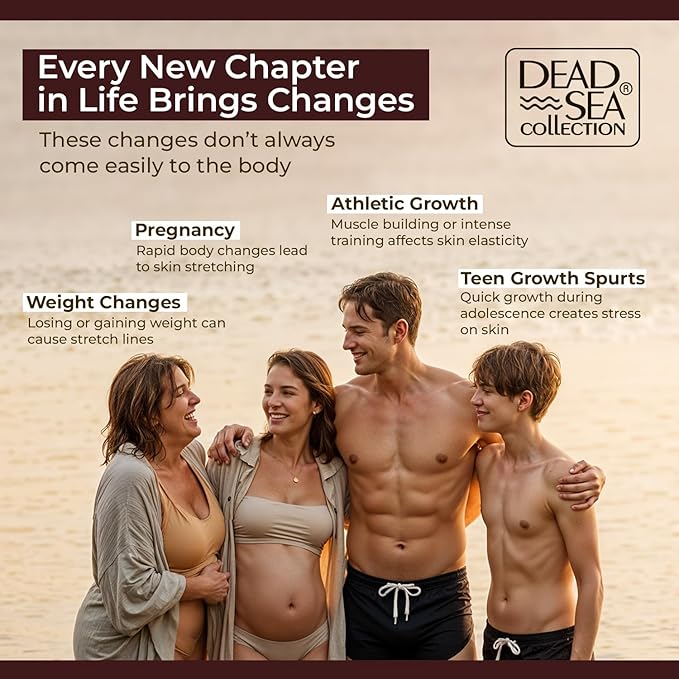 Dead Sea Collection Belly Oil for Pregnant Women - Moisturizing Body Oil with Collagen & Vitamin E - Strengthens Skin and Enhances Elasticity (4 Fl. Oz)