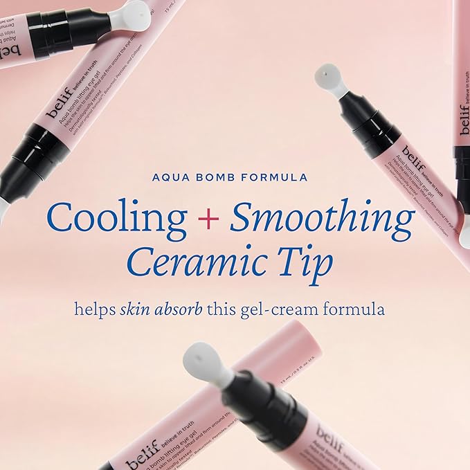 belif Aqua Bomb Lifting Eye Gel | Retinol + Collagen + Peptide for Firming & Plumping | Hyaluronic Acid for Glowy Hydration | Niacinamide for Dark Circles | Korean Skin Care