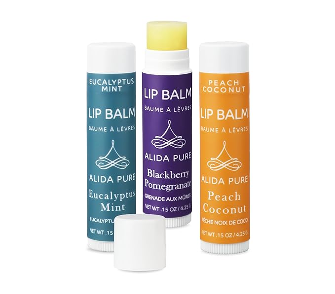 Fruit Mint Lip Balm Collection, Vegan Lip Balm Set, Bees Wax Free, Coconut Oil Free, Avocado Oil, Organic Jojoba Oil, Vitamin E, Natural Moisturizer For Dry Cracked Lips, 3 Tube Set