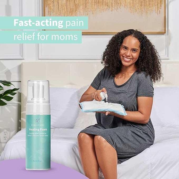 Mama & Wish Sitz Bath Tablets 1 Pack and Witch Hazel Foam + Pad Liners Bundle