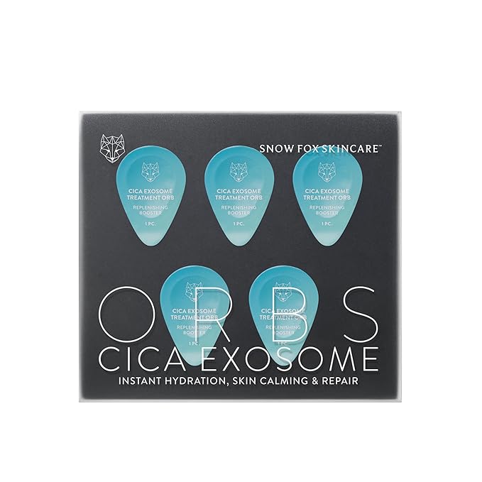 Snow Fox Skincare - Freeze-Dried Exosome Orbs | Bio-Fermented Hyaluronic Exosomes | Facial Serum | Luxury Skincare Treatment for Face, All Skin Types | CICA Exosome Treatment Orb - 5 Capsule