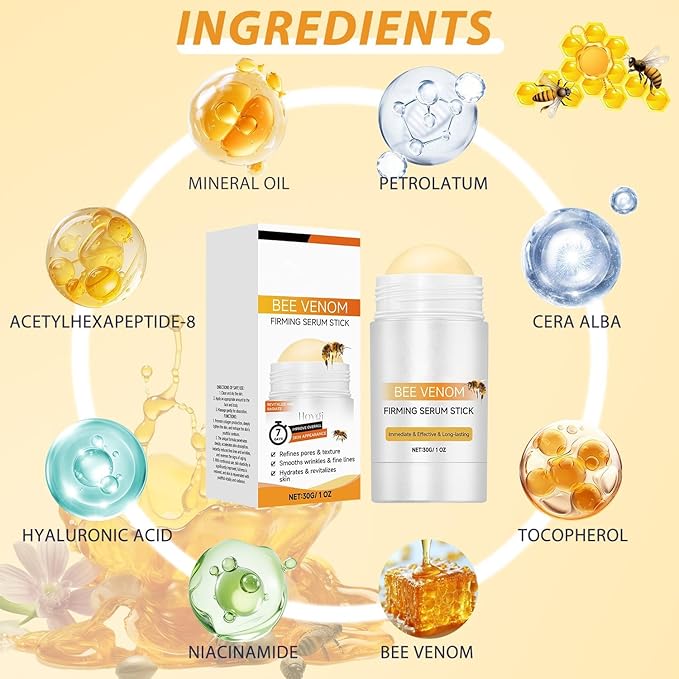 Bee Venom Firming Serum Stick,Advanced Firming & Wrinkle-Reducing Cream,Lifts and Tightens the Skin,Effectively Solving Wrinkles and Fine Lines for All Skin Types (2)