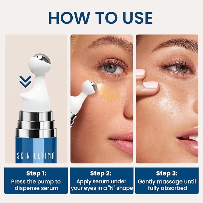 5% Caffeine 5% Retinol Eye Cream for Dark Circles, Puffiness and Bags, Hyaluronic Acid and Niacinamide Under Eye Cream Anti Aging, Eye Serum for Fine Lines, 360° Eye Massage Ball Roller