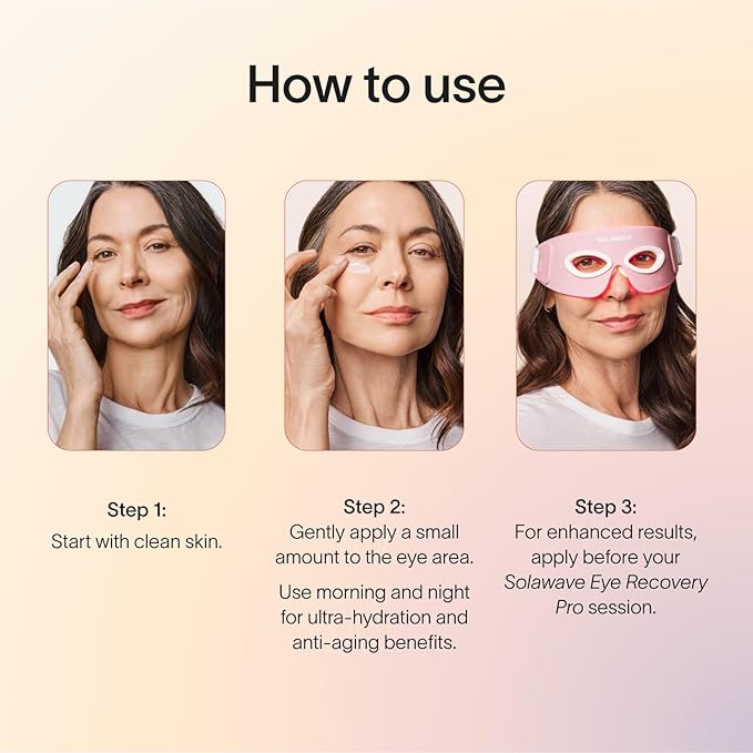 Solawave LightBoost Eye Cream | Reduces Appearance of Dark Circles, Puffiness, & Under Eye Bags | Anti Aging, Wrinkle Smoothing, Brightening, Hydrating, & Collagen Support | Enhances Red Light Therapy