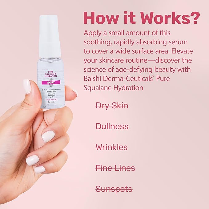 SOFT - Pure Squalane Hydration - Squalane Facial Oil Moisturizer, Deeply Hydrating & Replenishing Facial Oil - Skin Protector - Enhances Skin Radiance & Diminish Dryness, Fine Lines & Wrinkles, 1 OZ