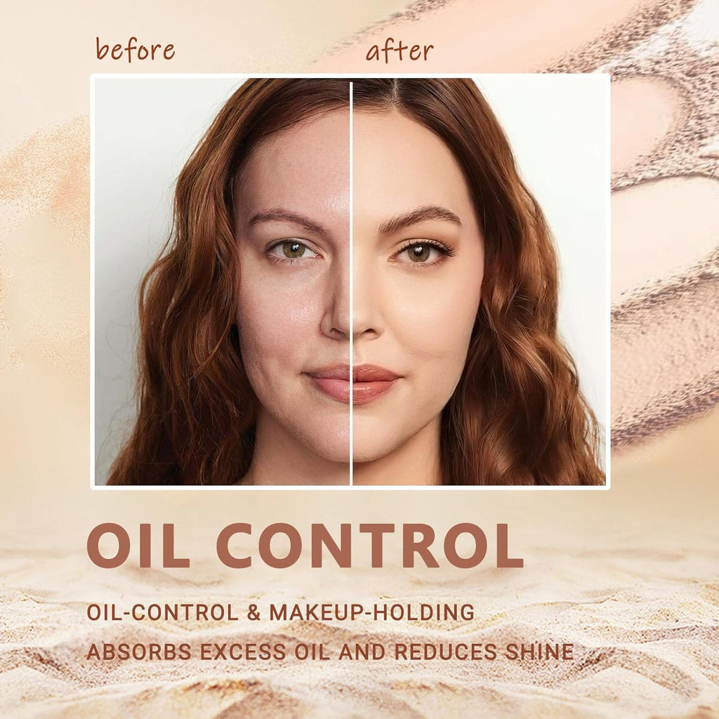 Oil Control Face Pressed Powder,Matte Smooth Flawless Setting Powder Makeup,Waterproof Long Lasting Finishing Powder,Cruelty Free Lightweight Face Cosmetics,0.35Oz(WHITE)