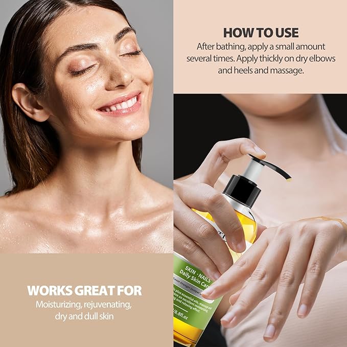 Sandalwood Body Oil & Ylang Ylang Body Oil & Vanilla Body Oil 260ML Large Bottle Body Oil for Moisturizing Skin