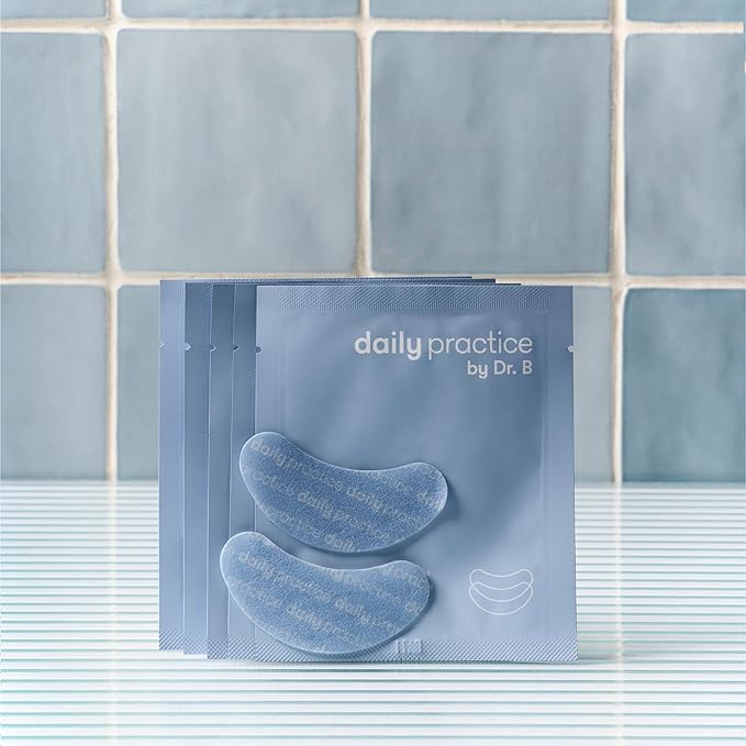 Dr. B Brighten and Hydrate Eye Patches – Hydrogel Under Eye Masks, Cooling Effect for Puffiness, Dark Circles, and Tired Eyes – Dermatologist-Tested, Travel-Friendly, Safe for Sensitive Skin - 1 Count