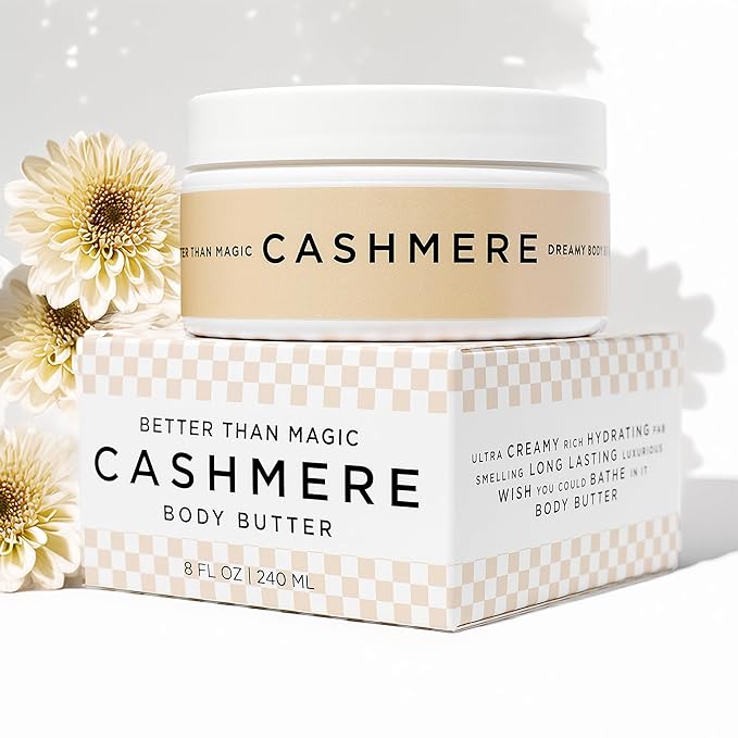 Better Than Magic Hydrating Shea Body Butter – Ultra-Moisturizing Cream for Velvety-Soft & Glowing Skin – Cashmere Scent – 8 oz
