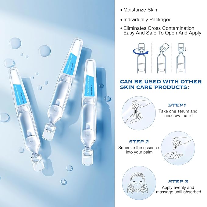Hyaluronic Acid Tubes, 30pcs 3% Hyaluronic Acid Serum Ultra-Hydrating Vials, 3% Hyaluronic Acid Serum for Face,Single-Use Hyaluronic Acid Tubes Vials, Nature Perfection Hyaluronic Acid