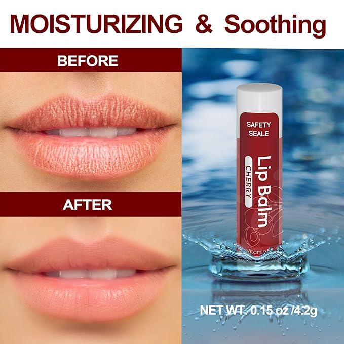 64 Pack Natural Lip Balm Bulk with Vitamin E and Coconut Oil - Moisturizing Dry Cracked Lips, Mini Chap Stick Gifts for Kids Women Men- 16 Flavors - Non-GMO