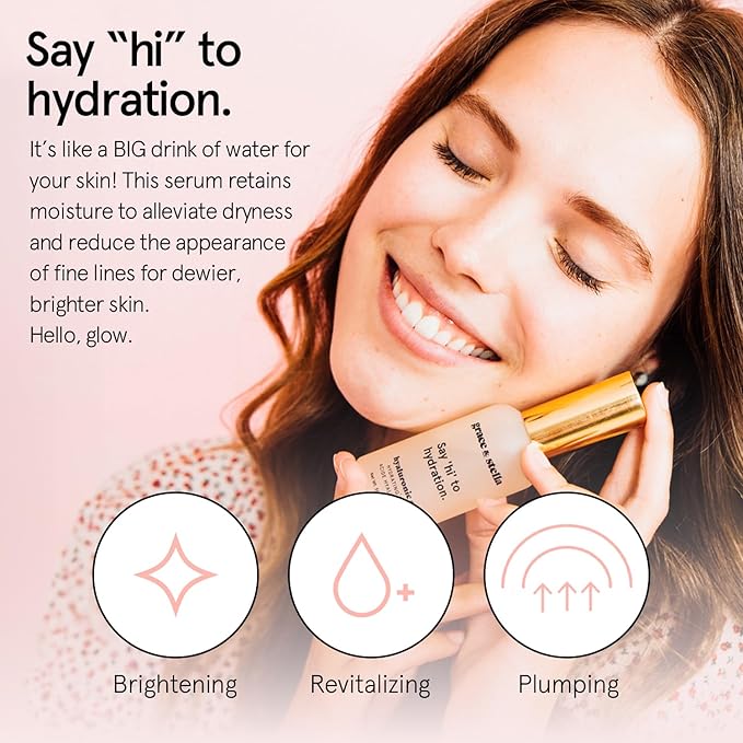 grace & stella Award Winning Hyaluronic Acid Serum (30 ml/1 fl oz) Hyaluronic Acid Serum for Face - Acido Hialuronico Face Serum for Women - Hydrating Serum Remove Fine Lines, Wrinkles - Anti Aging