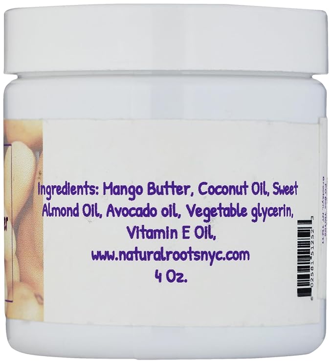 Mango Almond Body Butter, For All Skin Types, For Mature Skin, Hydrating Body Butter, Organic Ingredients, Coconut Oil, Post-Shower Care, 4oz (4 oz)
