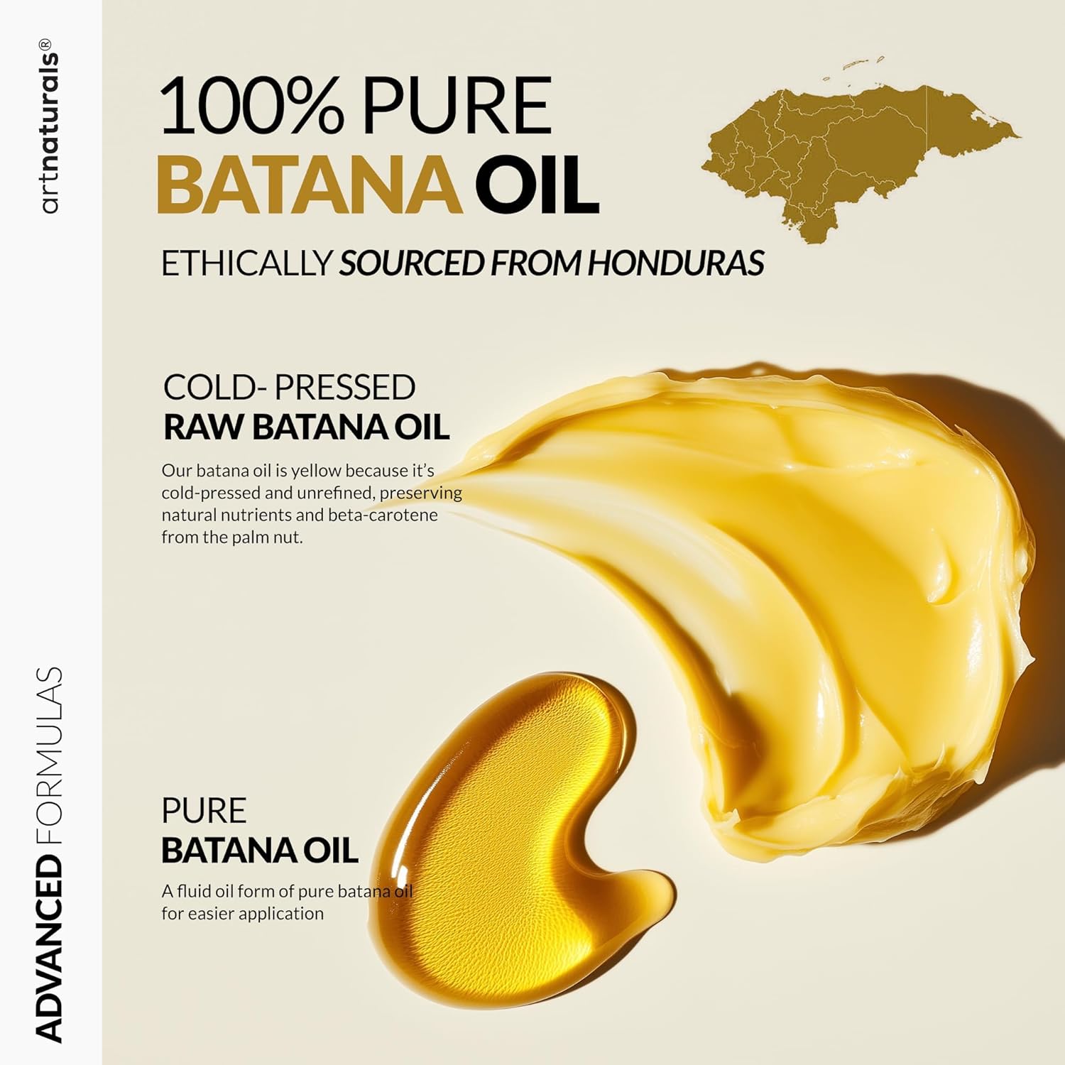 Batana Oil for Hair Growth – 4Pc Set: Raw Batana oil 4oz + 4.2oz Paste, Lash Wand & Brow Brush– Organic Dr. Sebi Inspired Products from Honduras –100% Unrefined Miracle for Scalp, Edges & Eyebrows