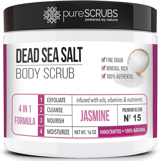 pureSCRUBS Lavender Dead Sea Salt Scrub + Jasmine Body Scrub