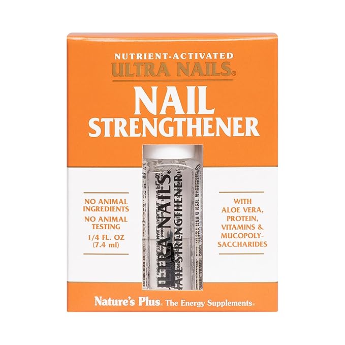 NaturesPlus Ultra Nails Nutrient-Activated Strengthener - .25 fl oz - Naturally Strengthens Nails & Cuticles - Conditions Nails With Aloe, Calendula, Vitamins & Protein - Formaldehyde Free, Vegan