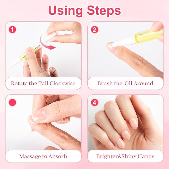 Cuticle Oil Pen for Nails,Nail Oil Cuticle Pen,Nail Oil Pen Nail Nourishment Polish with Vitamins Moisturized,Cuticle Oil Bulk for Nail Treatment Care Nails Repair (28, fruit)