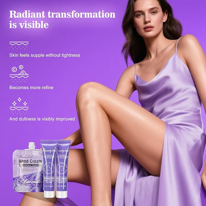 Skin Care Set Hand Foot Cream Blueberry Body Travel Kit, Exfoliating Bath Body Scrub,Spa Body Care Travel Kit, Deep Cleansing & Hydrating