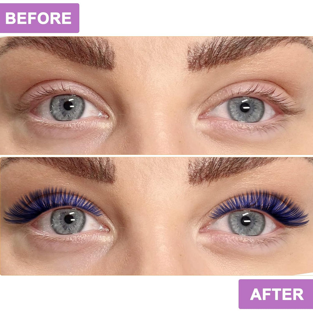 B&Q Lash Clusters Colored DIY Eyelash Extensions 280 Clusters Lashes 40D-D-14mm 7 Color Mix Volume Eyelash Clusters Wispy Individual Cluster DIY at Home(7MIX,40D-D-14mm)