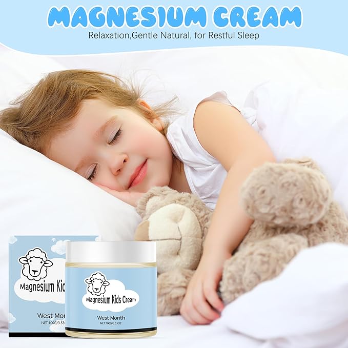2Pcs Magnesium Lotion for Kids, Juniors Bedtime Lotion By 8 Sheep Kids, Magnesium L otion For Sleep, Gentle Natural Calming Cream for Restful Sleep, Relaxation (200g/7.06oz)