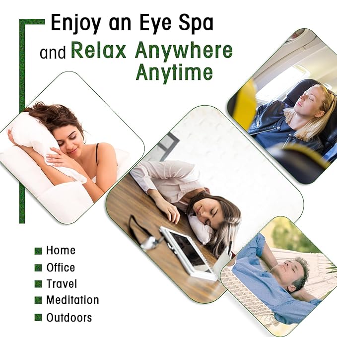 20 Packs Green Tea Scented Steam Eye Mask, Heated Eye Compress for Dry Eyes, Self Heating Eye Masks for Sleep, Spa, Travel Essentials, Relaxation Gift for Women & Men Stocking Stuffers