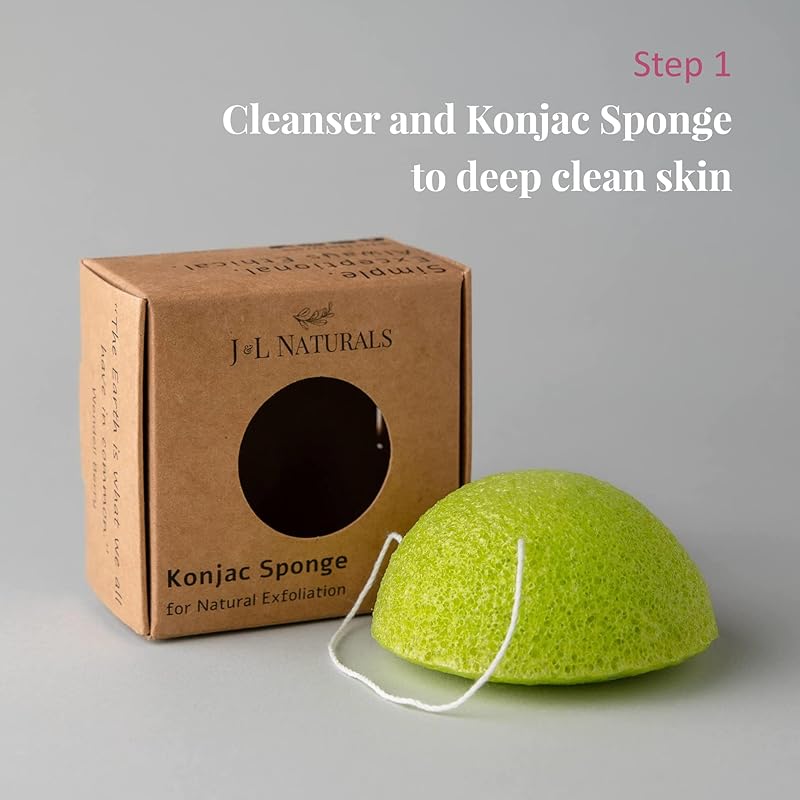 J&L Naturals Simple Skin Regimen Kit With Cleansing Bar, Face Salve, Konjac Sponge, Lip Balm | For Oily, Dry, Mature, and Combination Skin | Zero Waste (Balance (oily, combination skin), Simple)