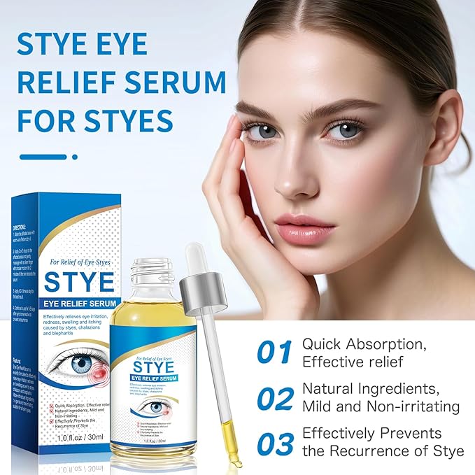 Stye Eye Treatment, Natural Stye Relief Serum for Styes, Chalazions and Blepharitis, Quickly Relieves Eye Irritation and Restores Healthier Skin