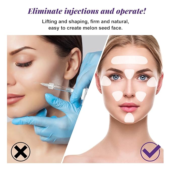 100 Pcs Face Tape for Wrinkles Lasting Face Lift Tape Overnight Invisible Silicone Face and Forehead Wrinkle Patches Neck Jowls Eye Cheek Chin Facial Lifting Instant Wrinkle Remover Strips