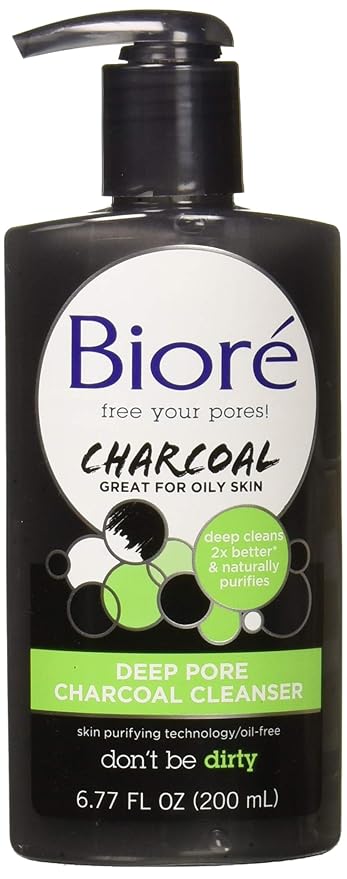 Biore Deep Pore Charcoal Cleanser, 6.77 Ounce (Pack of 12)