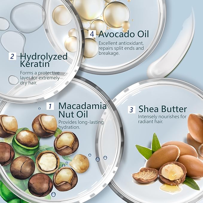 SH-RD Hair Mask with Argan Oil for Dry Damaged, Color Treated & Curly Hair - Deep Conditioning Moisturizer - 2.37oz/70ml