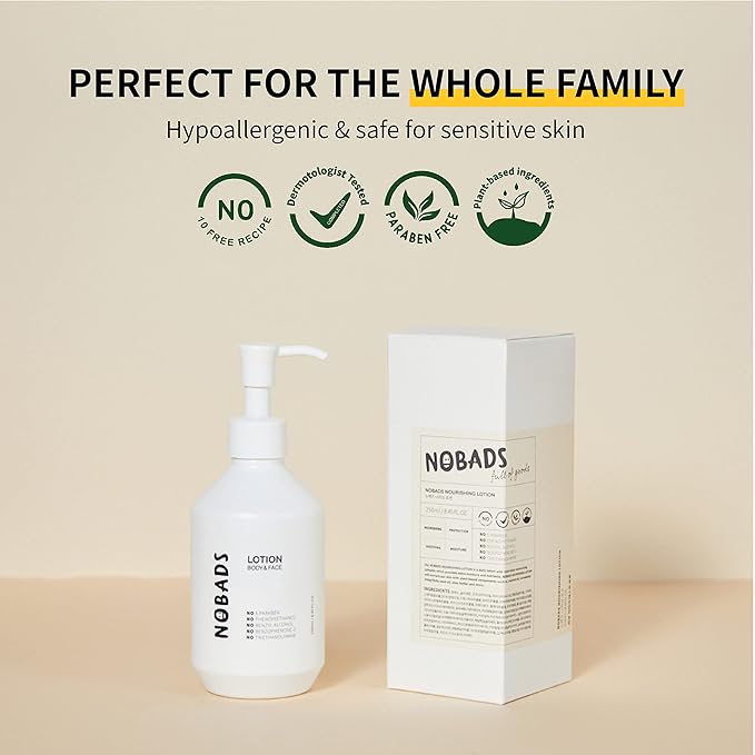 NOURISHING LOTION, Natural moisturizing ingredients, Zero skin irritation, Paraben-free and formulated without harmful ingredients, Safe for everyone in the family