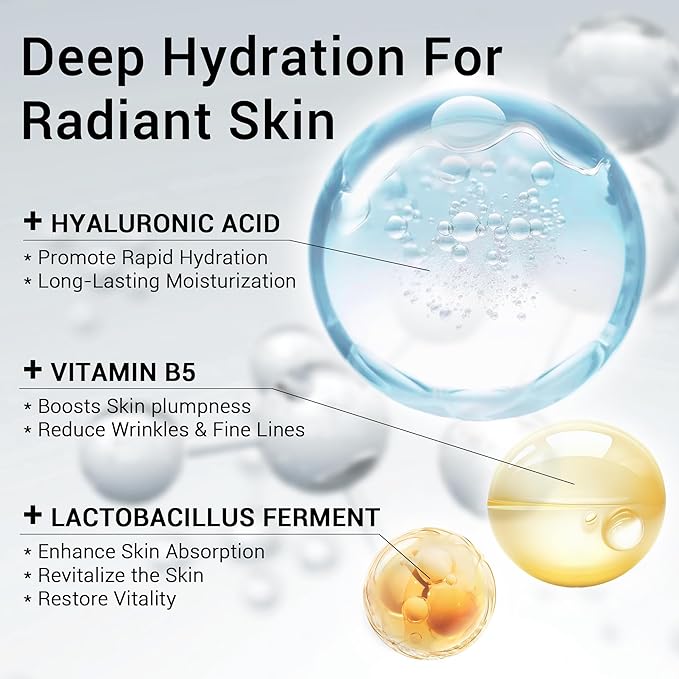 Hyaluronic Acid 2% + B5 Hydration Support Formula, Hyaluronic Acid Serum For Face - Large 30ml/1oz