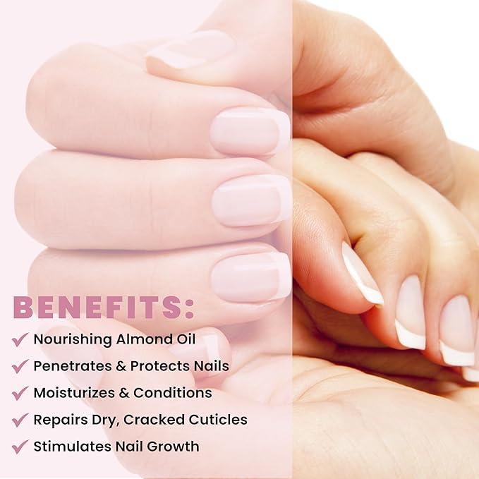 CAKE Almond Kiss Cuticle Oil - Fortified Cuticle & Nail Treatment with Biotin, Keratin, Vitamin E, and Aromatic Almond for Full Salon Spa Experience, .05 fl oz., CAKE Nail Treatment & Color