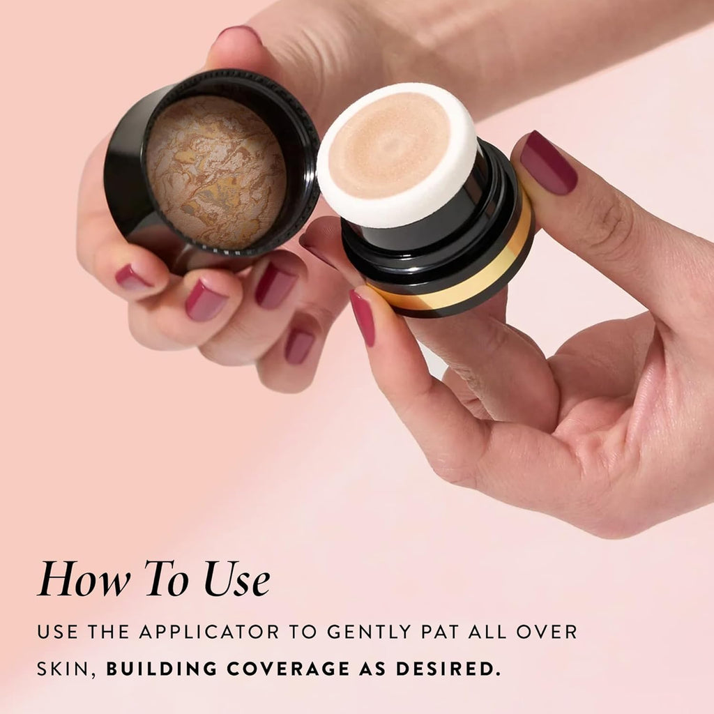 LAURA GELLER NEW YORK Award-Winning Baked Balance-n-Brighten To Go Travel Size Color Correcting Powder Foundation - Tan - Buildable Light to Medium Coverage - Demi-Matte Natural