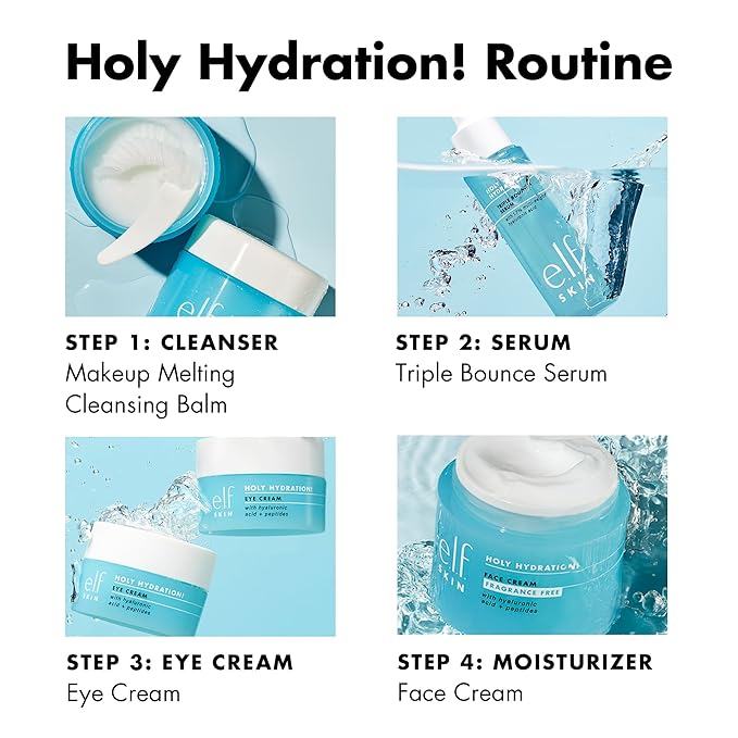 e.l.f. SKIN Holy Hydration! Triple Bounce Serum, 1.7% Hyaluronic Acid Serum For Plump, Bouncy Skin, Great For Hydrating Dry Skin