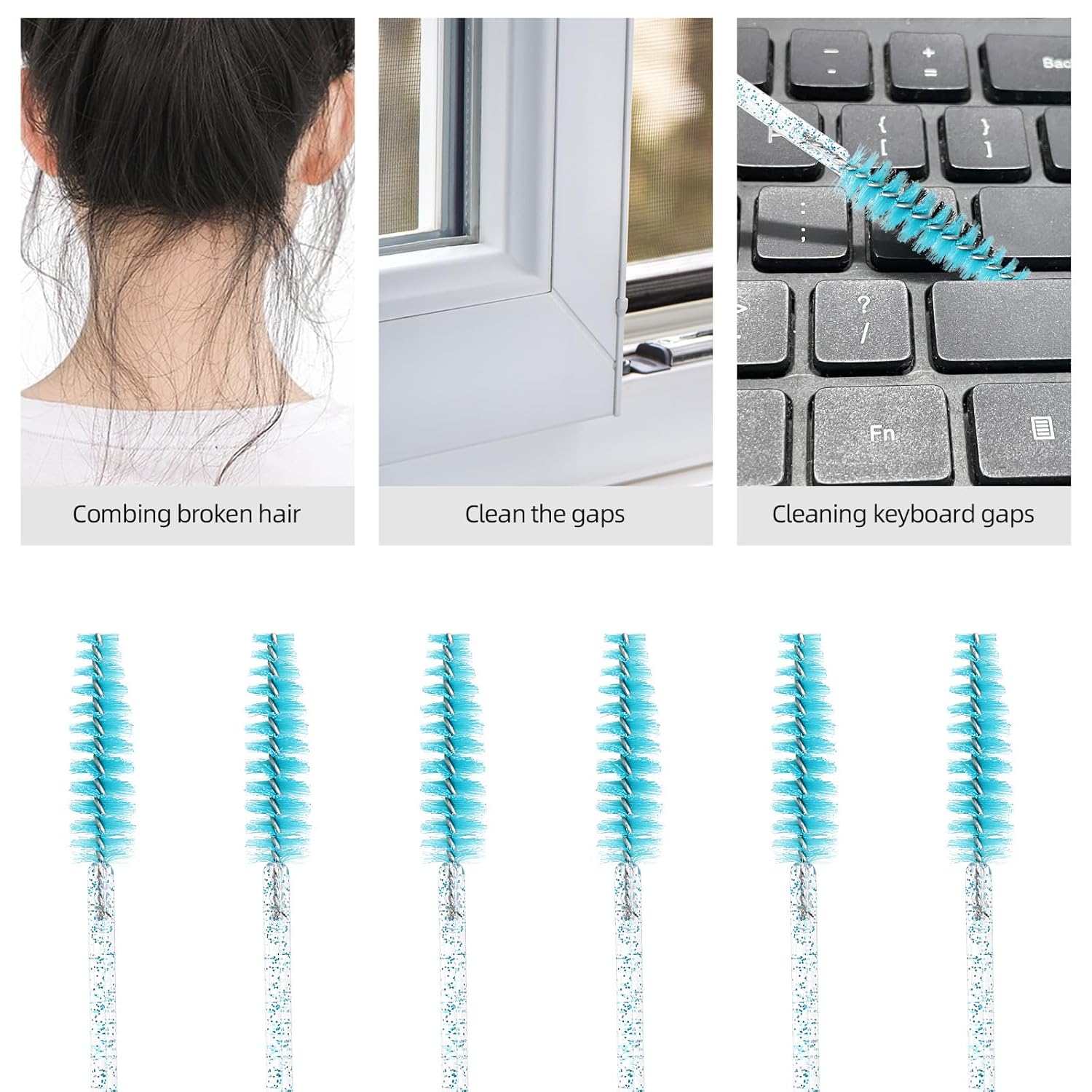 Tbestmax 1200 Disposable Mascara Wands Eyelash Brush Spoolies for Eyebrow Eye Lash Extension, Makeup Brushes Applicators Kits - Blue