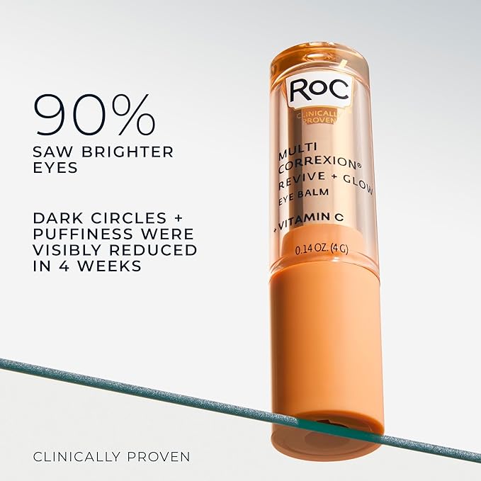 RoC Multi Correxion Revive + Glow Vitamin C Eye Balm (0.14 oz) with Retinol Eye Cream Packette