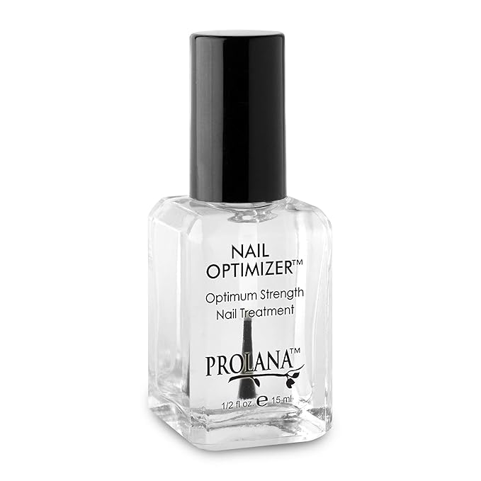 Nail Optimizer, Extra Strong Strengthener Base Coat for Weak and Damaged Nails, Nail Growth & Prevents Nails from Peeling, Stops Slipts, Chips & Strengthens, 0.5 oz
