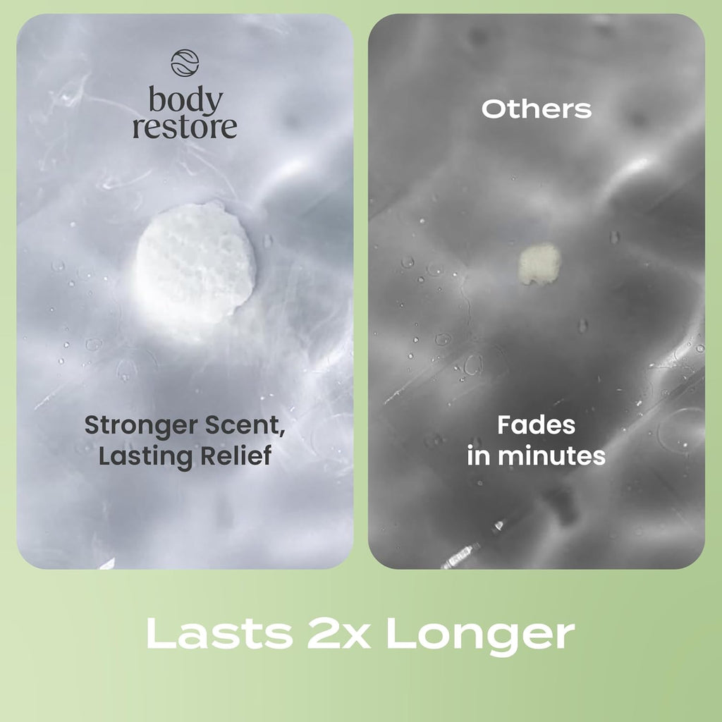 Body Restore Shower Steamers Aromatherapy 15 Pack - Christmas Stocking Stuffers, Birthday Gifts for Women, White Elephant, Relaxation, Self Care for Men - Tea Tree