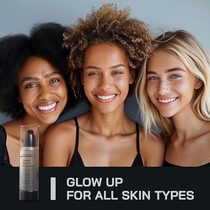 Snail Mucin Serum - Advanced Snail 96 Mucin Power Essence with Hyaluronic Acid & Centella - Skin Repair Hydrating & Moisturising Face Serum for Women - 3.38 Fl. oz 100 ml - Cruelty Free Skincare