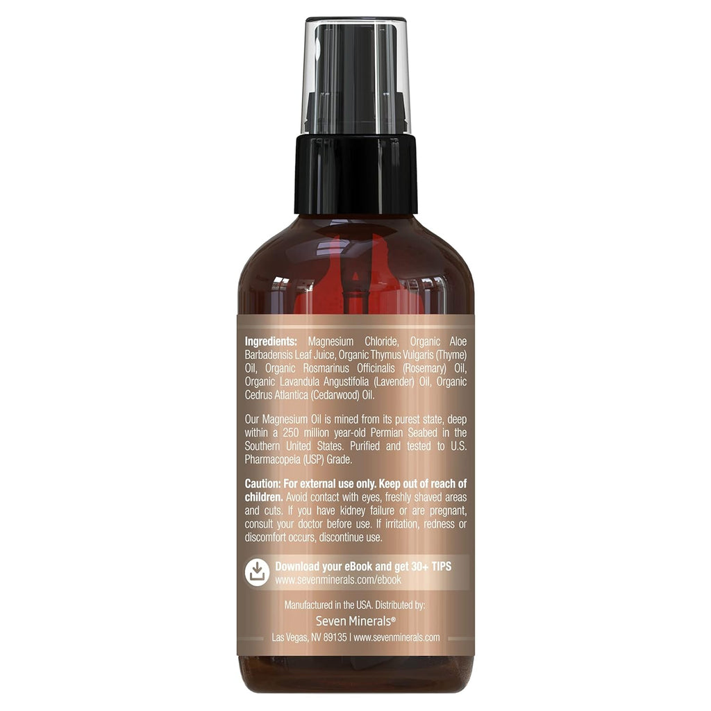 Seven Minerals Anti-hair Loss Treatment - Magnesium Spray for Men and Women | Made in USA - 100 Percent Natural and Organic | eBook Included (New)