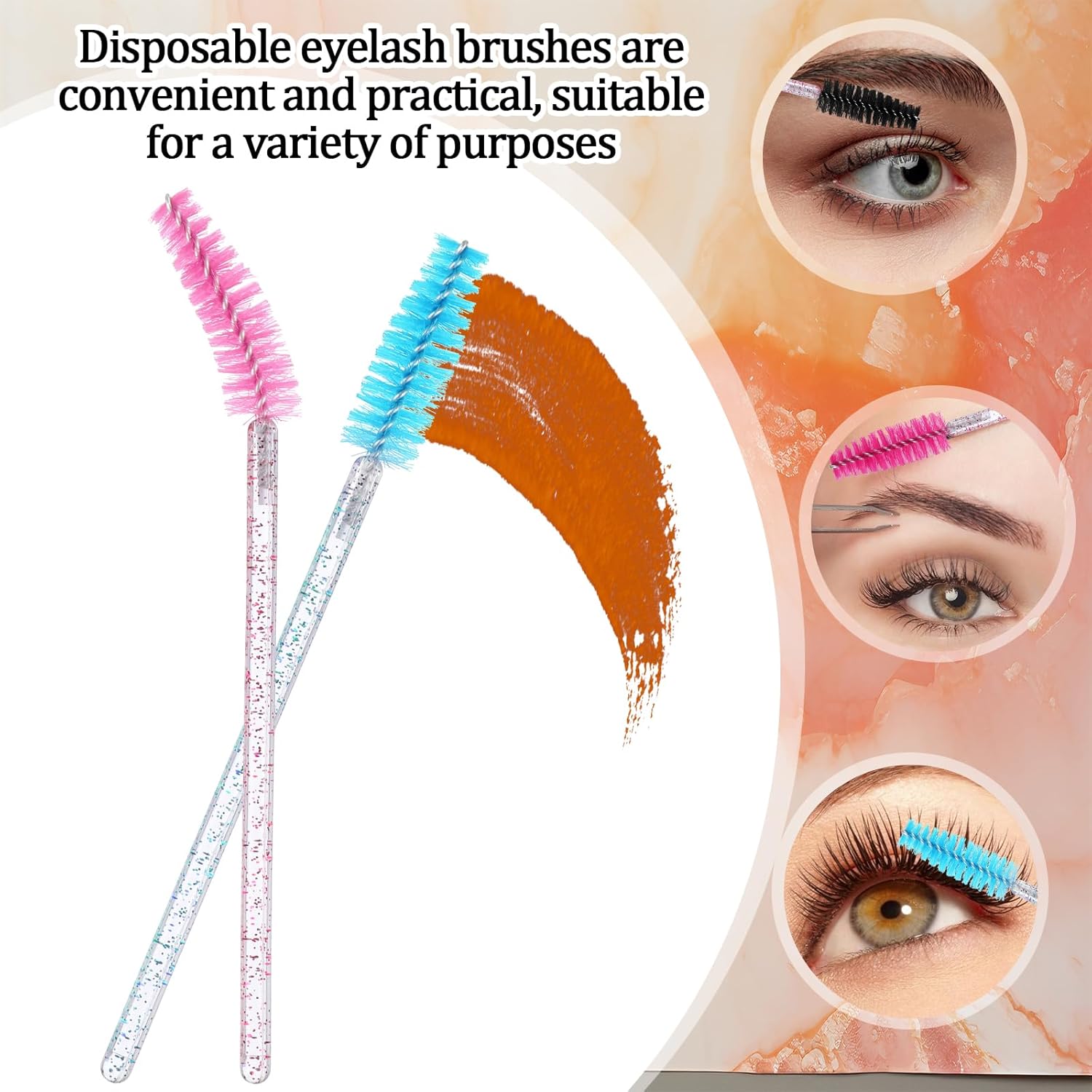 1000 Pcs Disposable Mascara Wands Bulk Mascara Eyelash Brush Spoolies Makeup Applicator Eyelash Wands for Eye Lash Extension, Eyebrow Comb, 3.9 x 0.2 x 0.3 Inch