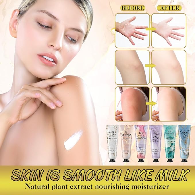 12pcs Mini Body Lotion Bulk Employee Appreciation Gifts in Bulk Mother's Day Travel Size Body Lotion Thank You Inspirational Gifts for Coworker Employees Team Women Moisturizing Staff