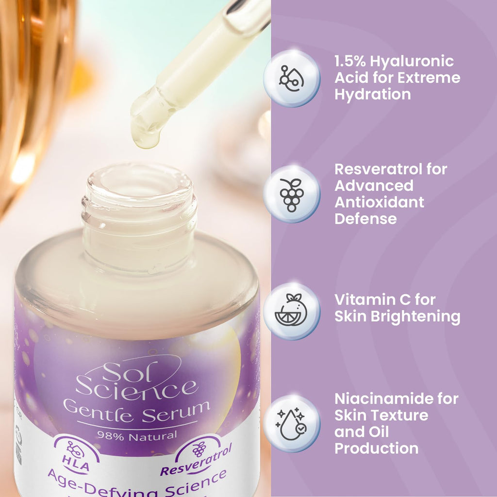 Gentle Hydration Serum - Lightweight & Moisturizing for Sensitive Skin with Hyaluronic Acid, Niacinamide & Aloe Vera - Face Serum for a Soft, Calm Glow