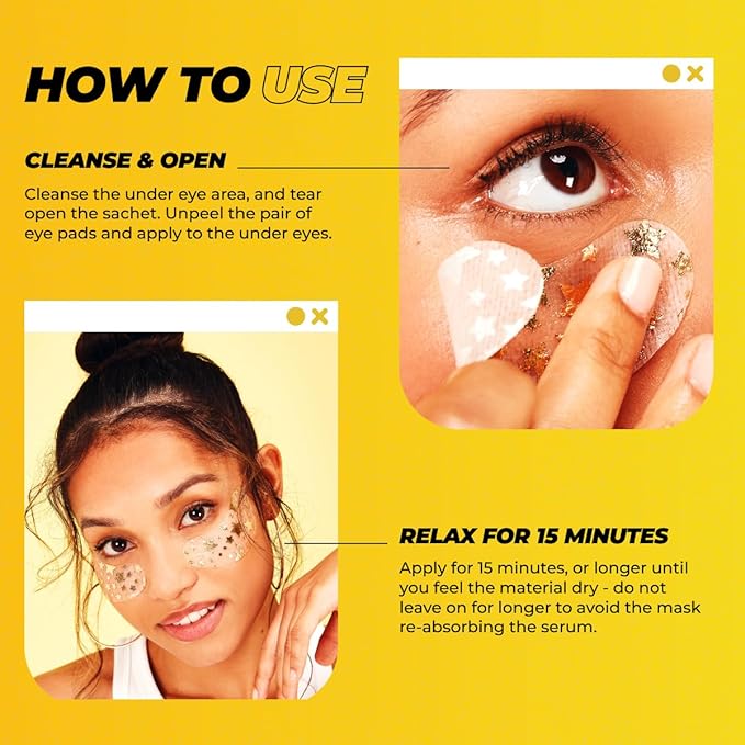 Vitamasques Under Eye Patches 3-Pack - Firming & Brightening - Anti Aging Collagen Korean Skin Care Reduce Fine Lines, Puffiness, Wrinkles & Dark Circles - Hyaluronic Acid - Vegan & Cruelty-Free