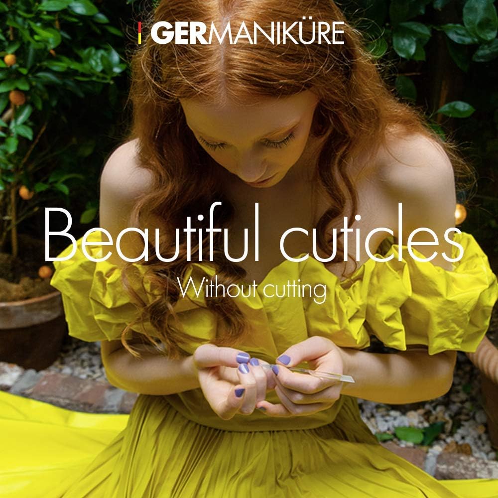 GERMANIKURE 2 Pc Glass Bundle - Crystal Glass Cuticle Stick & I'm Too Pretty to Work Nail File in Suede Sleeves – Handmade in Czech Republic – Pro Manicure Supplies – Cuticle Pusher, Callous Remover