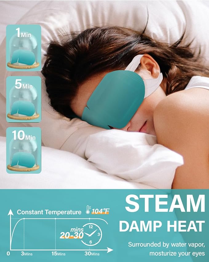 16 Packs Steam Eye Mask Lutein, Heated Eye Masks Bluebell Scent Relaxing Gifts for Women Soothing Eye Fatigue Hot Sleep Mask, Warm Eye Compress for Dry Eyes, Disposable Eye Mask for Travel Essentials